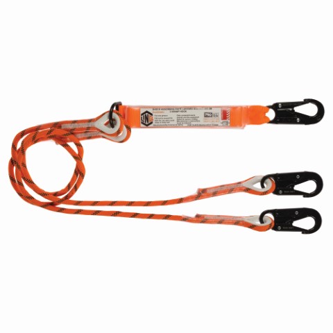 LINQ ROPE LANYARD DBL LEG 2 X SNAP HOOK 2M